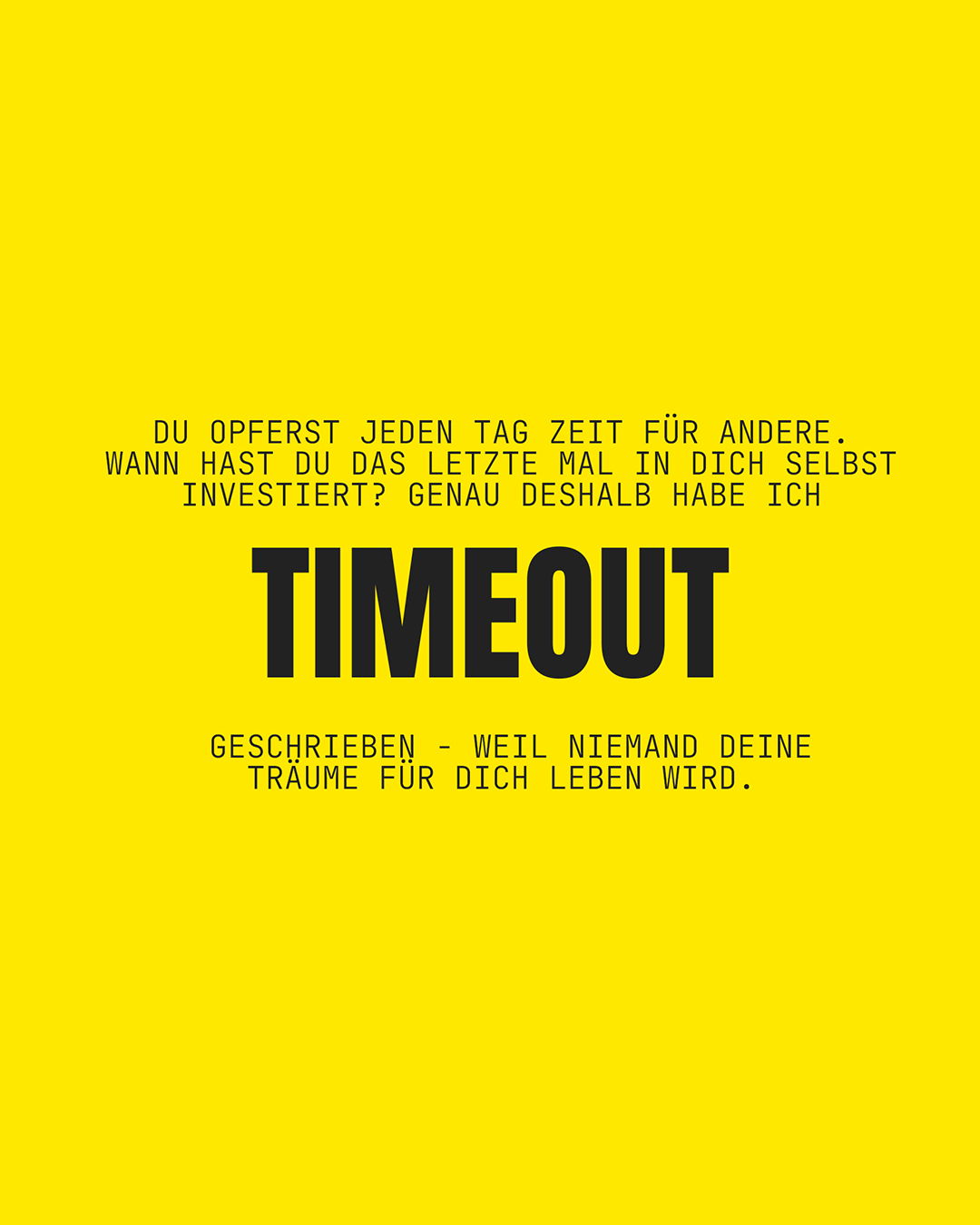 Micha. Timeout (weil ich ein bisschen Zeit brauch)